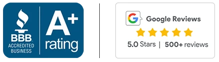 BBB logo and google reviews logo