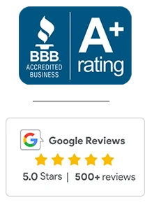 BBB logo and google reviews logo